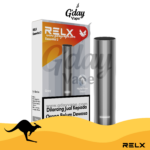 RELX Essential 2 device – Steel Silver colour, available at GDayVape Melbourne Australia