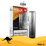 RELX Essential 2 device – Steel Silver colour, available at GDayVape Melbourne Australia