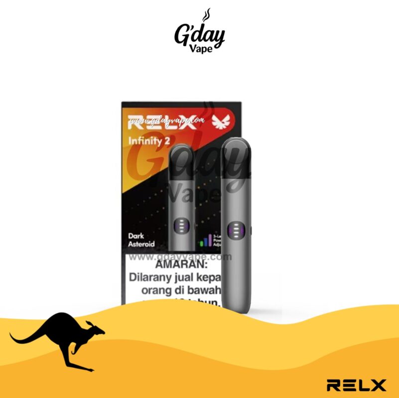 RELX Infinity 2 (6th Gen) device – Dark Asteroid colour, available at GDayVape Melbourne Australia