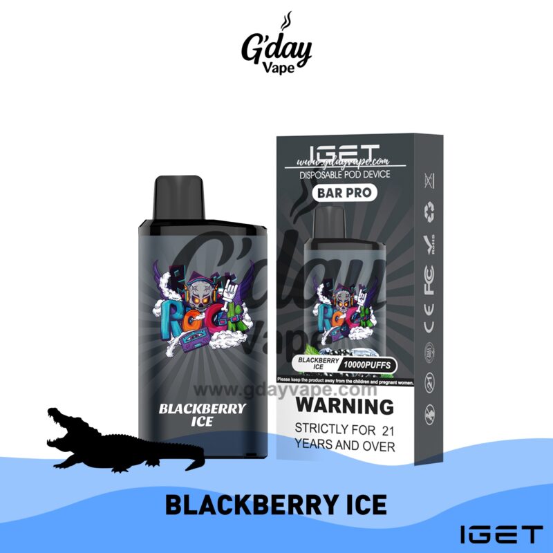 IGET Bar Pro 10000 Puffs Blackberry Ice disposable vape - fast Melbourne delivery, AU Post Express | GDayVape