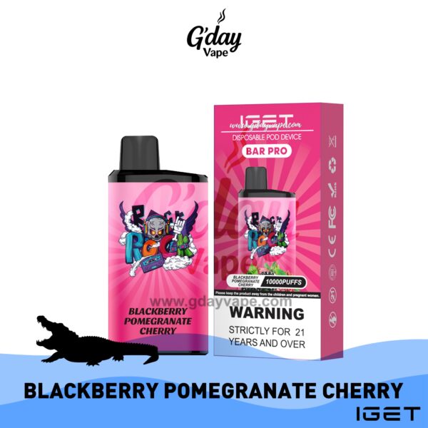 IGET Bar Pro 10000 Puffs Blackberry Pomegranate Cherry disposable vape - fast Melbourne delivery, AU Post Express | GDayVape