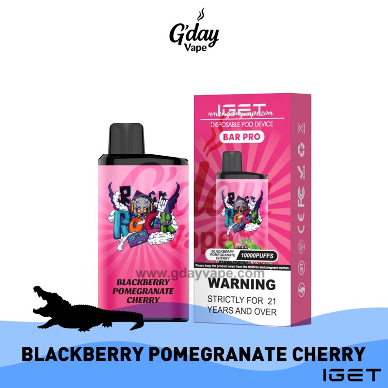 IGET Bar Pro 10000 Puffs Blackberry Pomegranate Cherry disposable vape - fast Melbourne delivery, AU Post Express | GDayVape