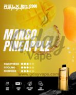 RELX Herc 12000 Fresh Mango flavour chart showing sweetness cooling and richness ratings