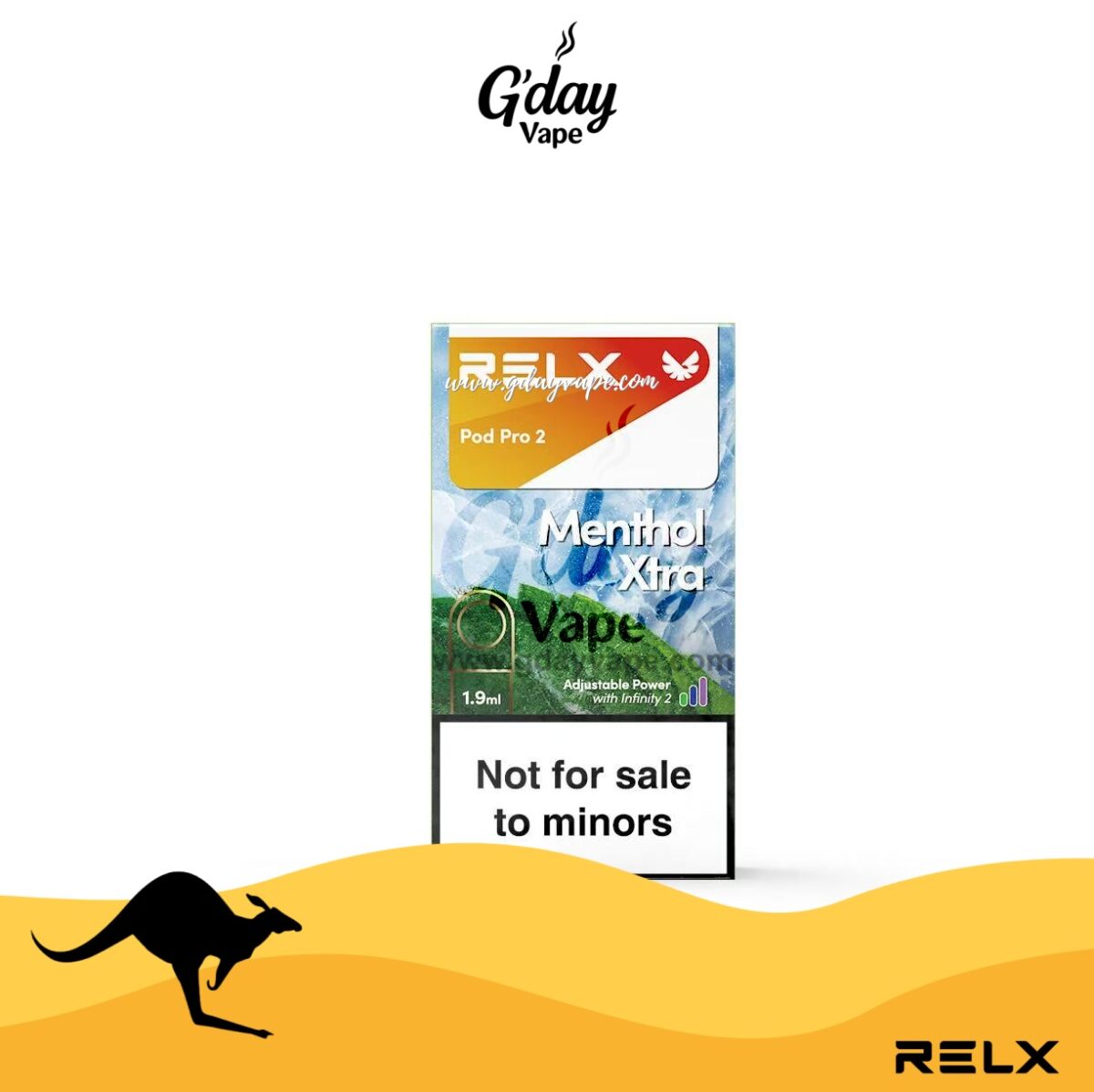 RELX Pod Menthol Xtra 1.9mL 5% nicotine legal under Australia vape flavour restrictions