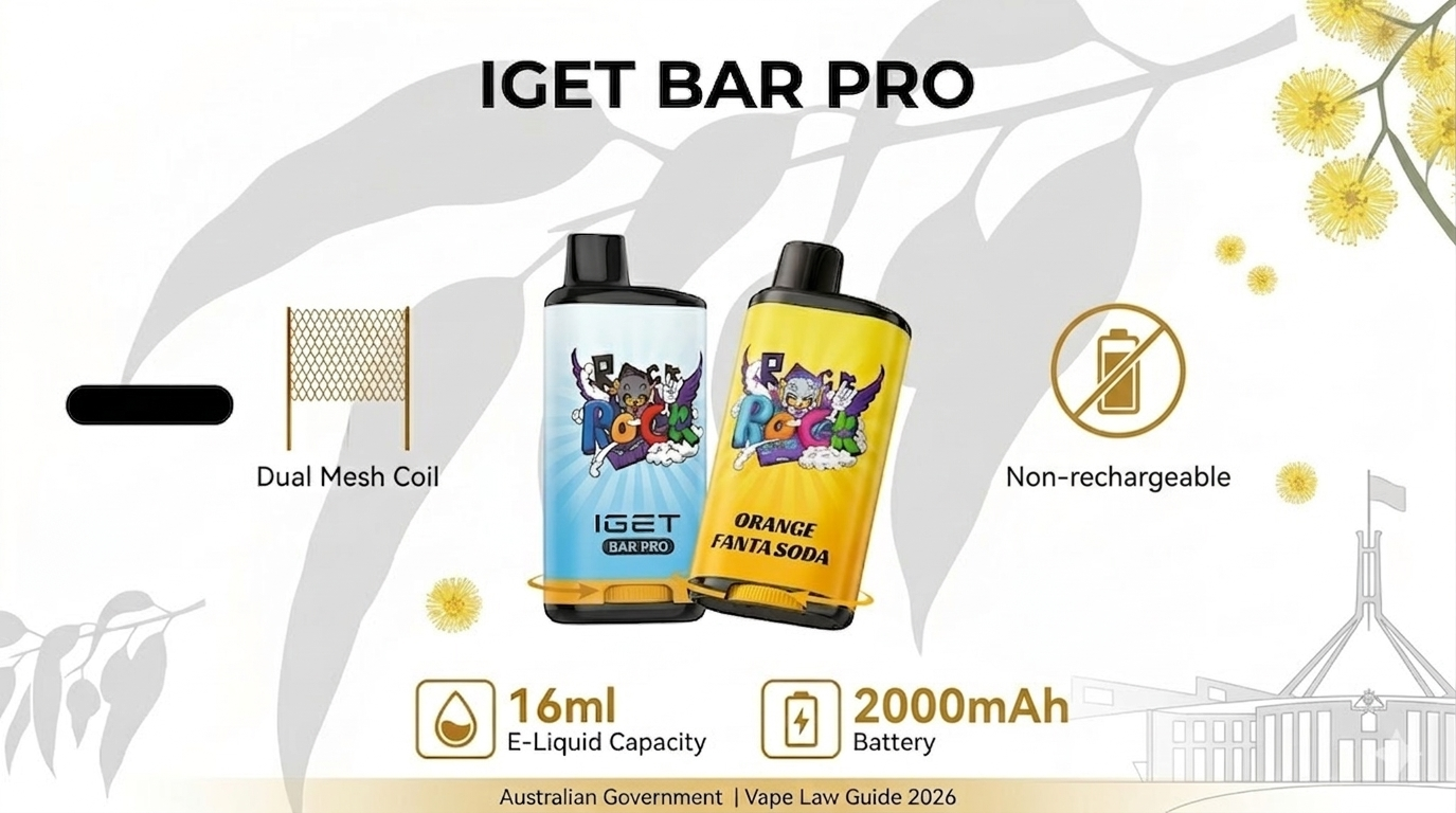 Banner showing IGET Bar Pro 10000 device with adjustable airflow ring, dual mesh coil diagram, and rechargeable USB-C port for IGET Bar Pro 10000 review