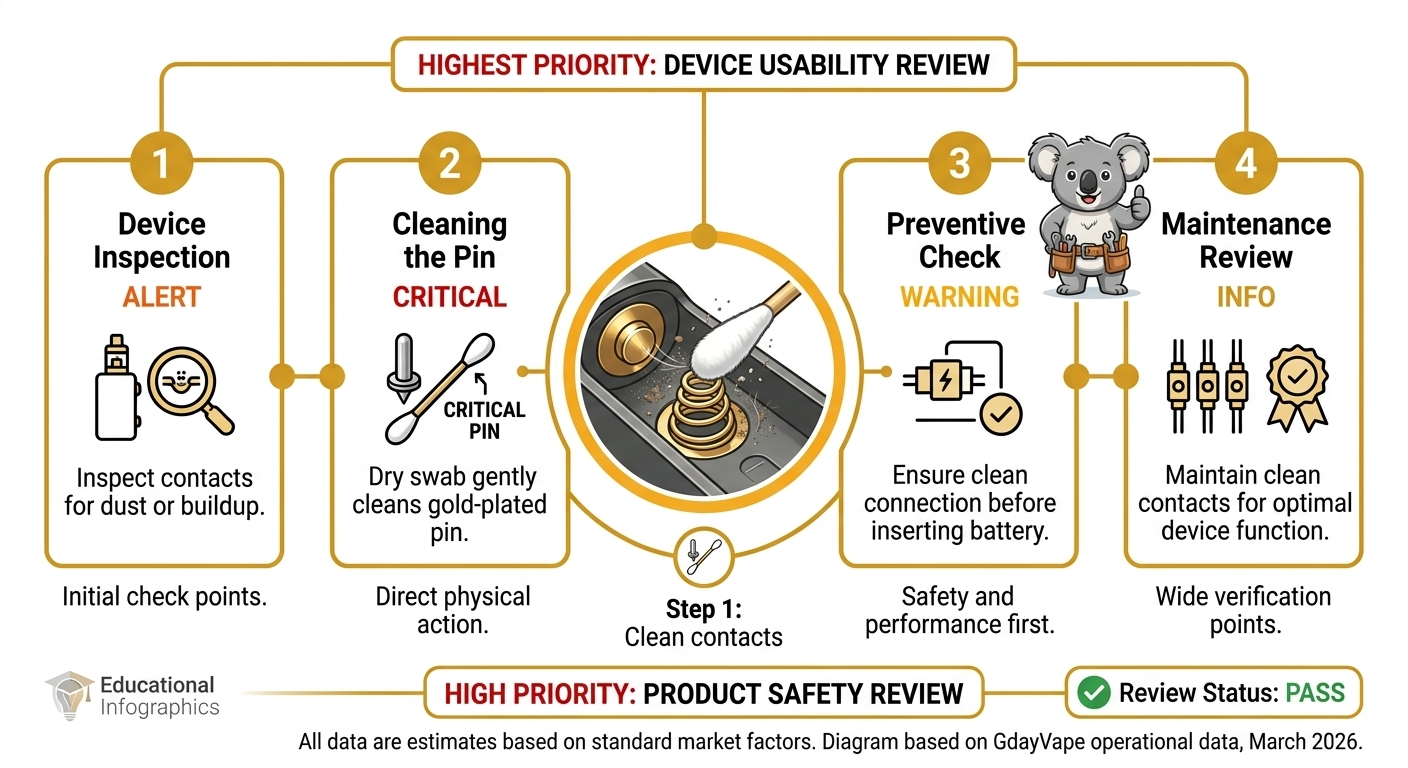 Cleaning vape battery contacts to fix vape not hitting from poor connection issues