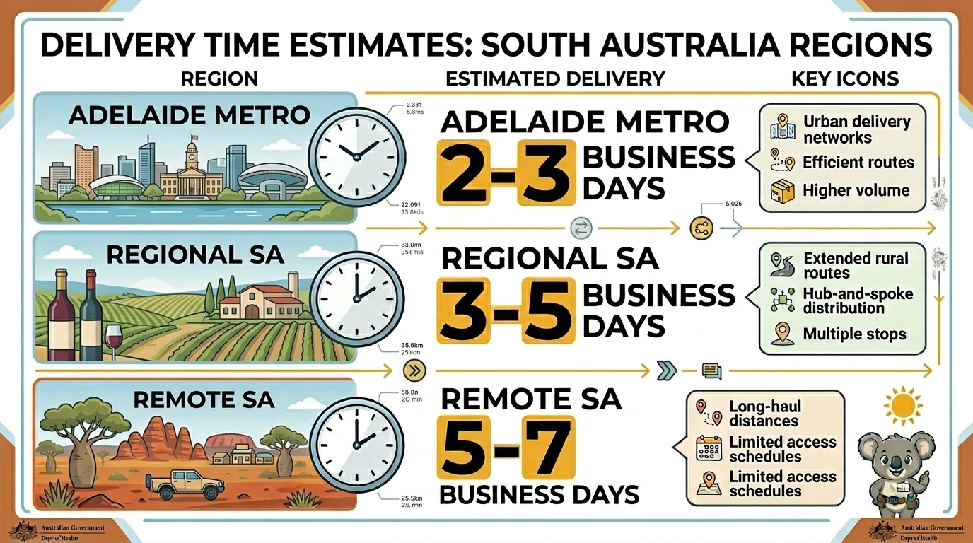 Five-step delivery process for Tasmania vape delivery from Melbourne warehouse to customer door with tracking and signature