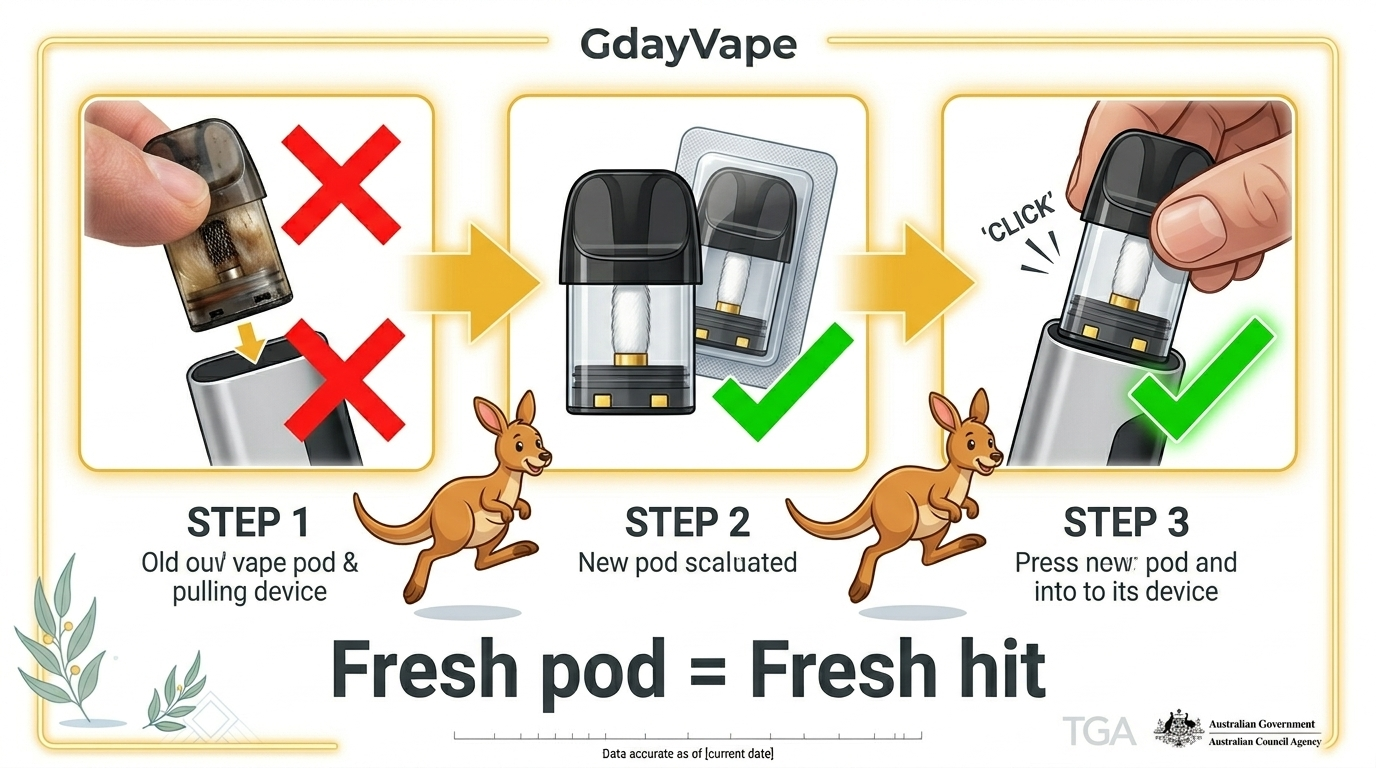 Replacing old pod to fix vape not hitting from worn out or shorted coil