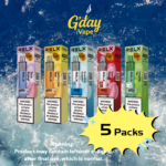 5 x RELX MagicGo 4000 Puffs Bundle five disposable vapes with metal bodies and transparent e-liquid tanks