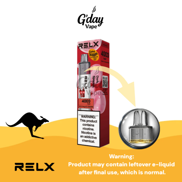 RELX MagicGo 4000 Puffs Dark Sparkle disposable vape with metal body and transparent e-liquid tank